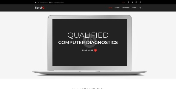 serviq услуги по ремонту компьютеров wordpress тема