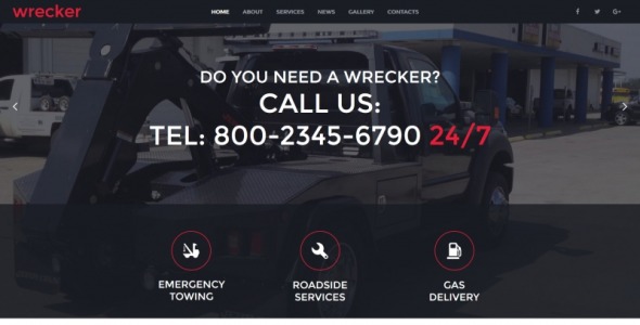 auto towing &amp; roadside services moto cms html template