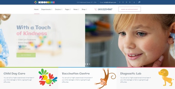 детская клиника wordpress тема