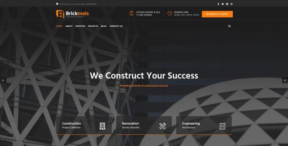 отзывчивая строительная и архитектурная компания wordpress theme