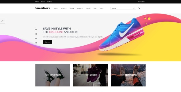 шаблон магазина кроссовок opencart