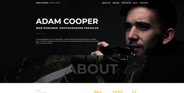 фотограф портфолио посадка joomla шаблон