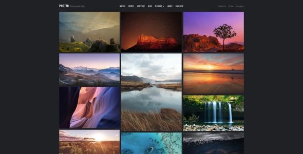 фотограф блог wordpress elementor тема