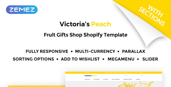 фруктовые подарки shopify тема