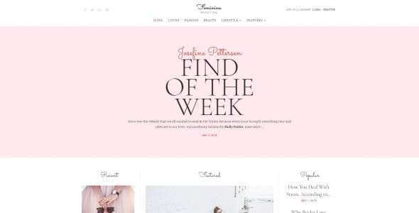 женский блог wordpress elementor theme