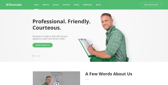 ремонтная служба html5 шаблон целевой страницы