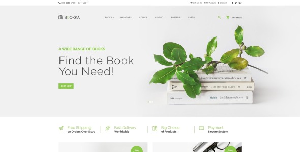 шаблон книжного магазина opencart