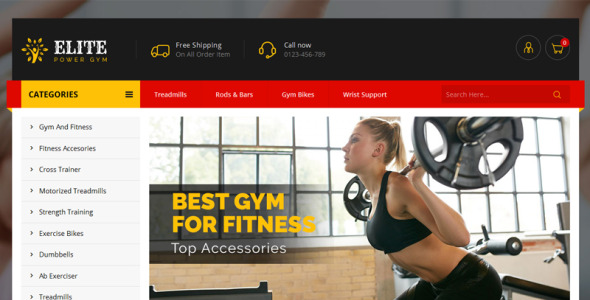 elite power gym store prestashop theme