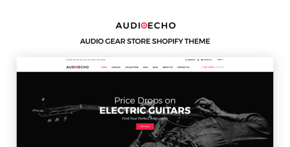стильная аудиоаппаратура интернет-магазина shopify theme