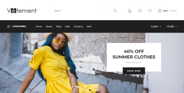 магазин одежды prestashop тема