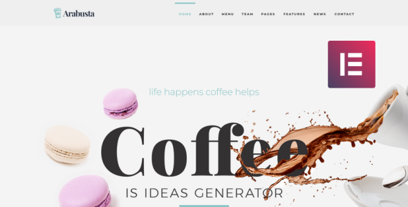 кофейня wordpress elementor theme