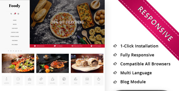 отзывчивый шаблон opencart магазина restraunt store