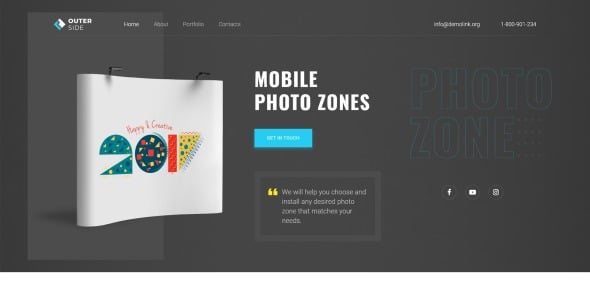 фотозоны одностраничный современный html шаблон целевой страницы