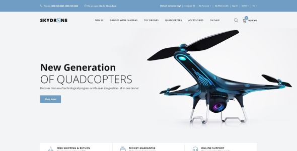 квадрокоптер отзывчивый элегантный шаблон opencart