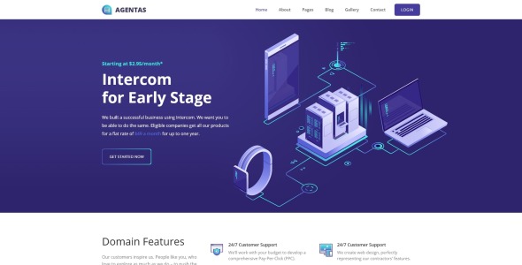 хостинг плоский дизайн чистый шаблон joomla