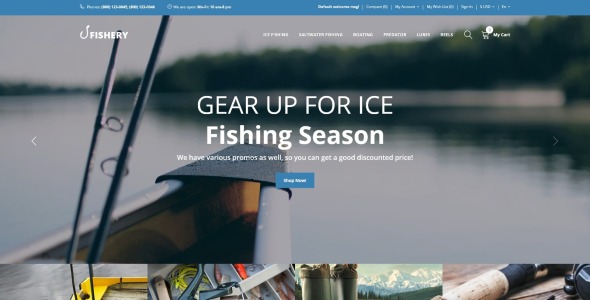 рыбалка многоязычный практичный шаблон opencart