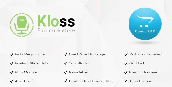отзывчивый шаблон opencart мебельного магазина kloss