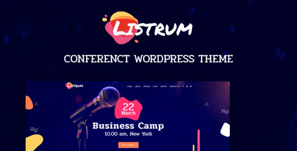 конференция одна страница анимированная тема wordpress elementor
