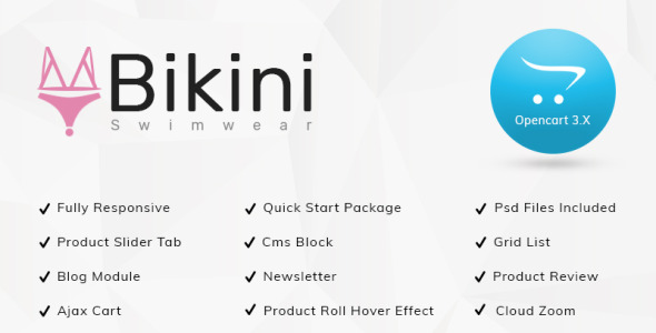 шаблон магазина купальников бикини opencart store