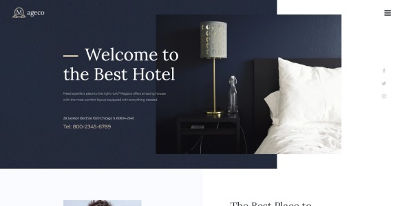 hotel multipurpose minimal wordpress elementor theme
