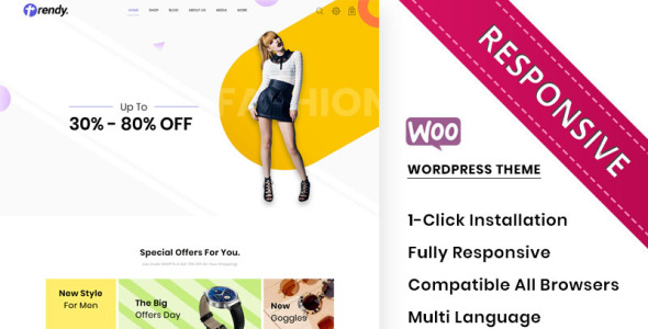 модный магазин отзывчивая тема woocommerce