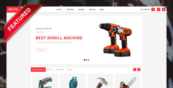 proto autoparts and tools store шаблон opencart