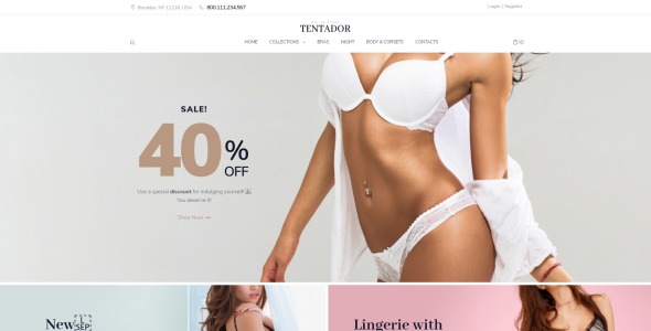 lingerie ecommerce modern elementor woocommerce theme