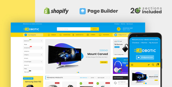 робототехника магазин электроники тема shopify