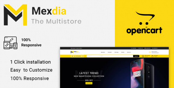 универсальный шаблон opencart mexdia