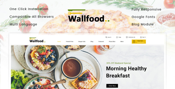 ресторан магазин prestashop тема
