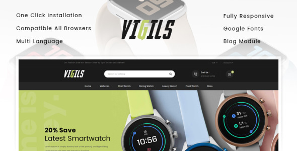 тема магазина умных часов prestashop