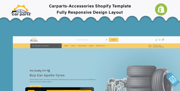 автомобильные запчасти и автозапчасти shopify тема