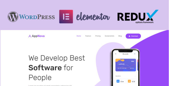 app landing wordpress тема
