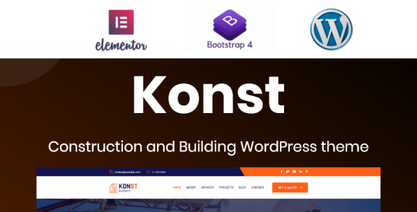 building and construction bootstrap wordpress elementor theme
