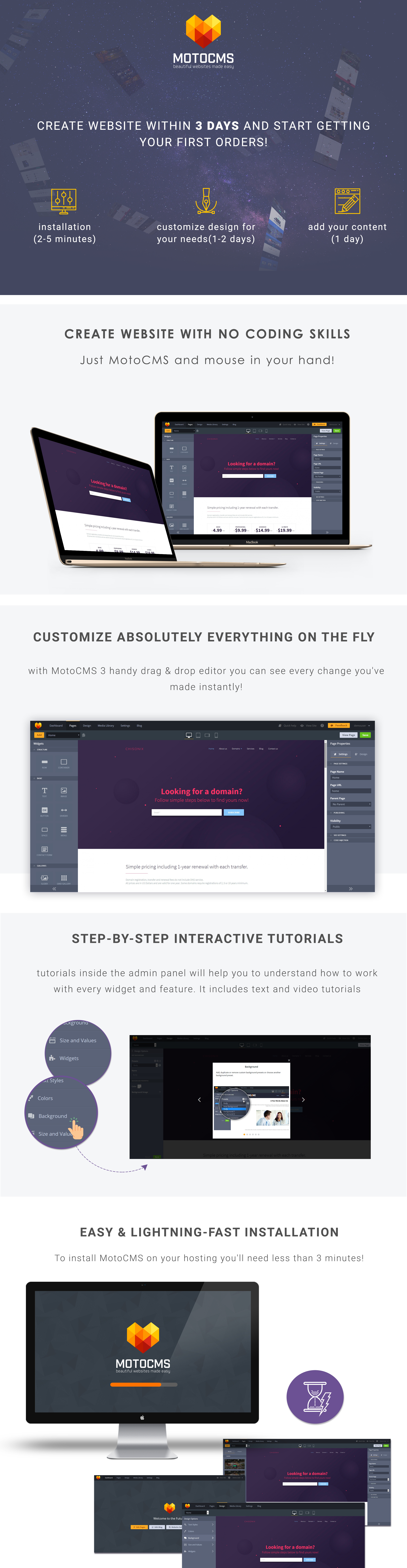 Internet Company Moto CMS 3 Template