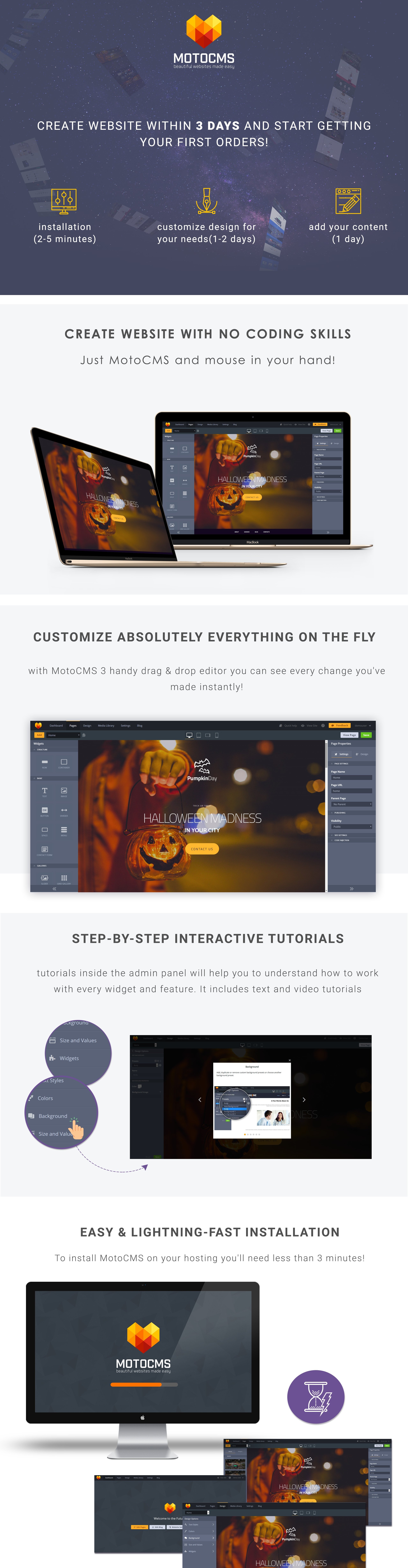 шаблон halloween moto cms 3