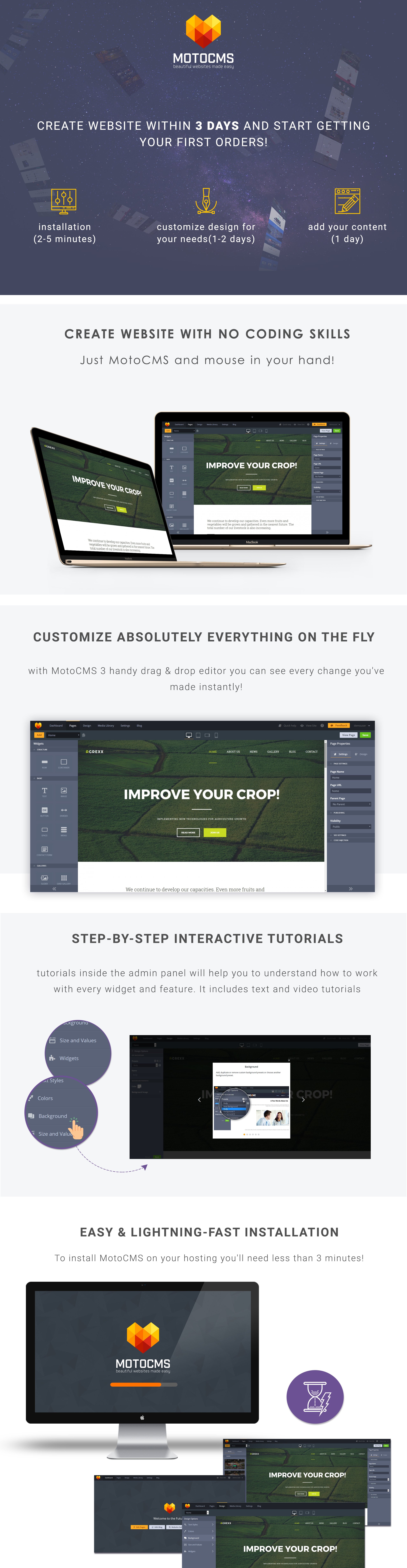 шаблон organic farm moto cms 3