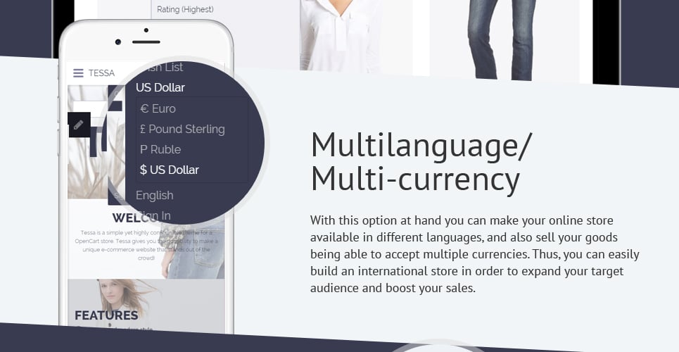шаблон opencart магазина Моды и одежды