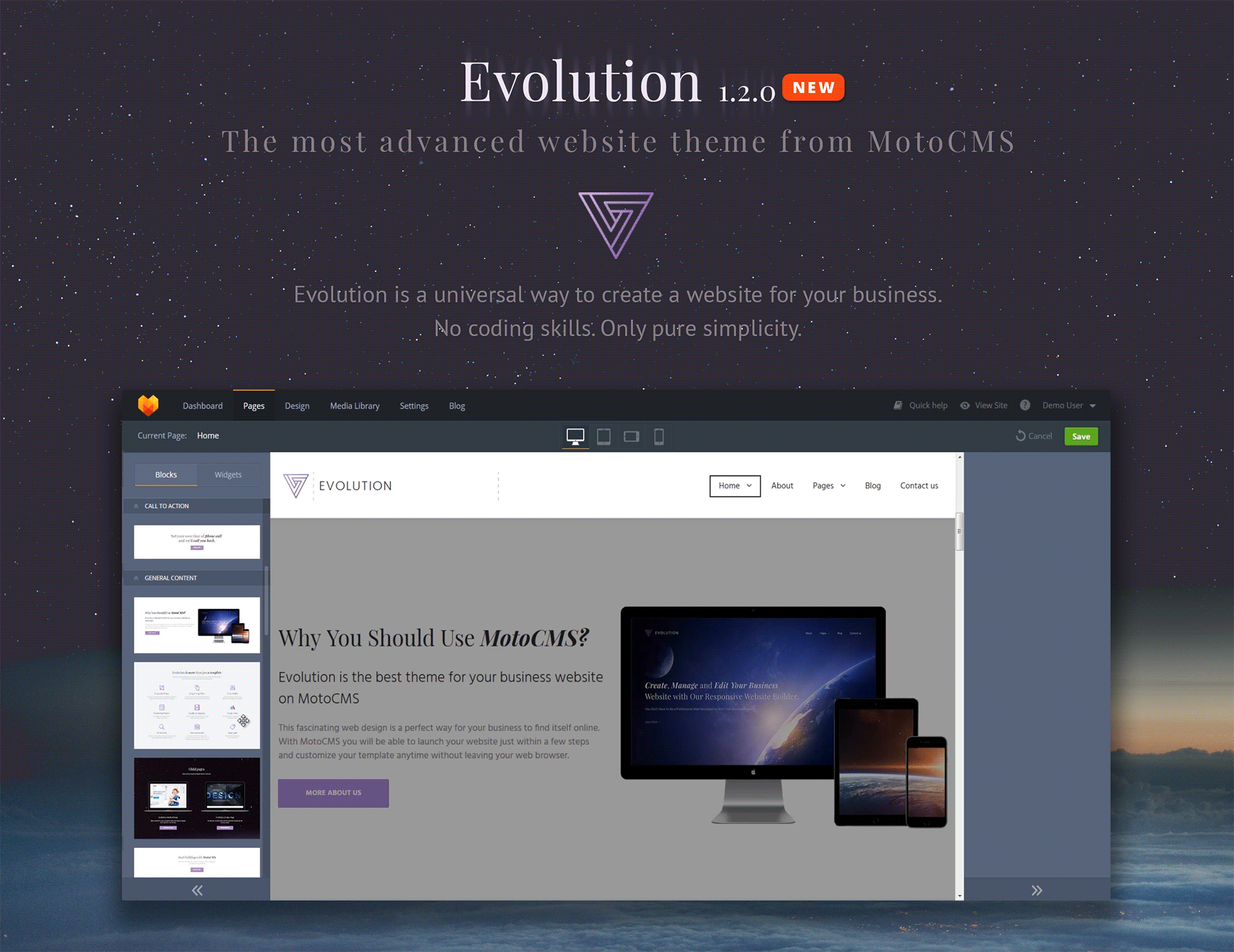 шаблон evolution business moto cms 3