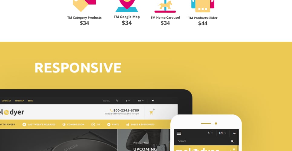 аудио магазин отзывчивая тема prestashop