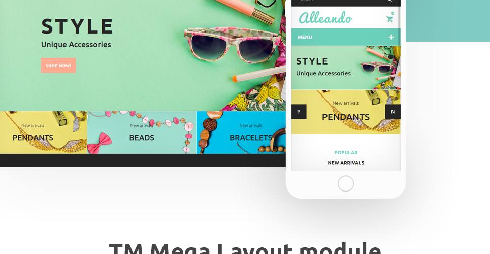 декор аксессуары отзывчивая тема prestashop