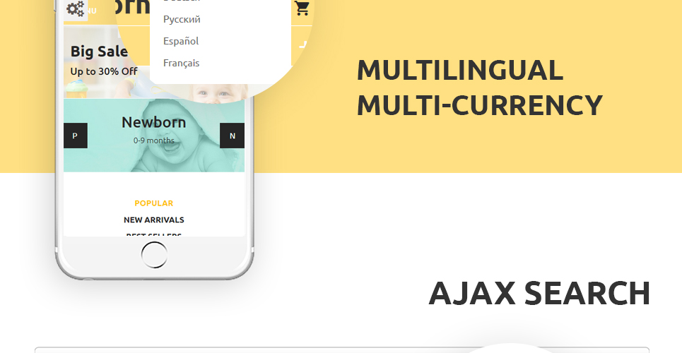 тема магазина для беременных prestashop