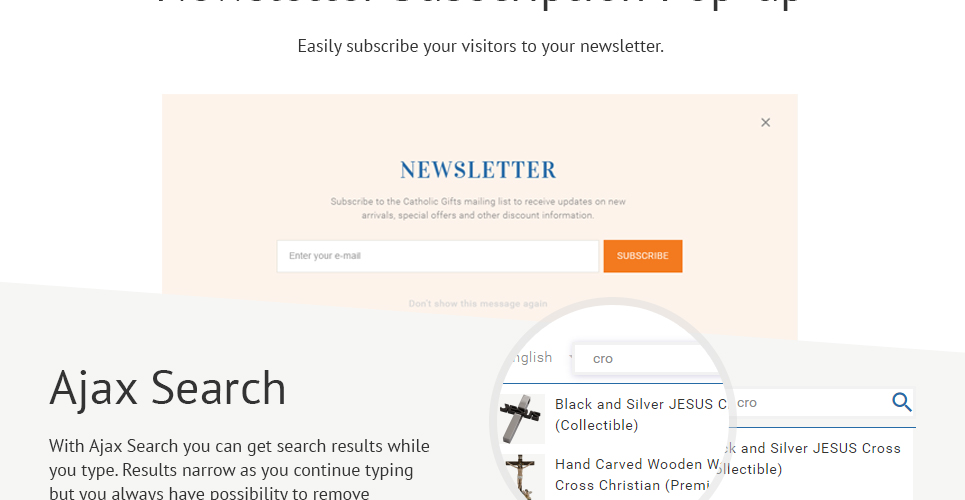 католические подарки шаблон opencart