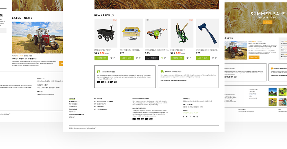 сельскохозяйственная отзывчивая тема prestashop