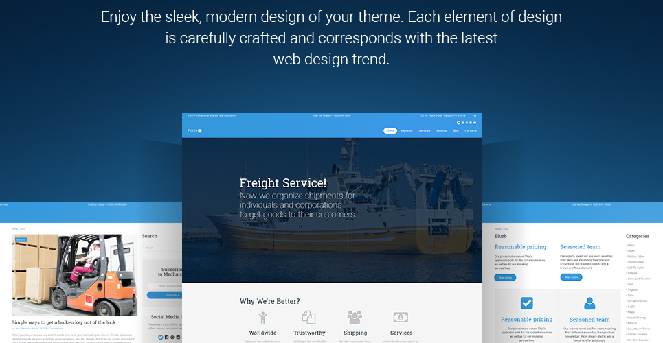 тема wordpress морское дело, транспорт и логистика