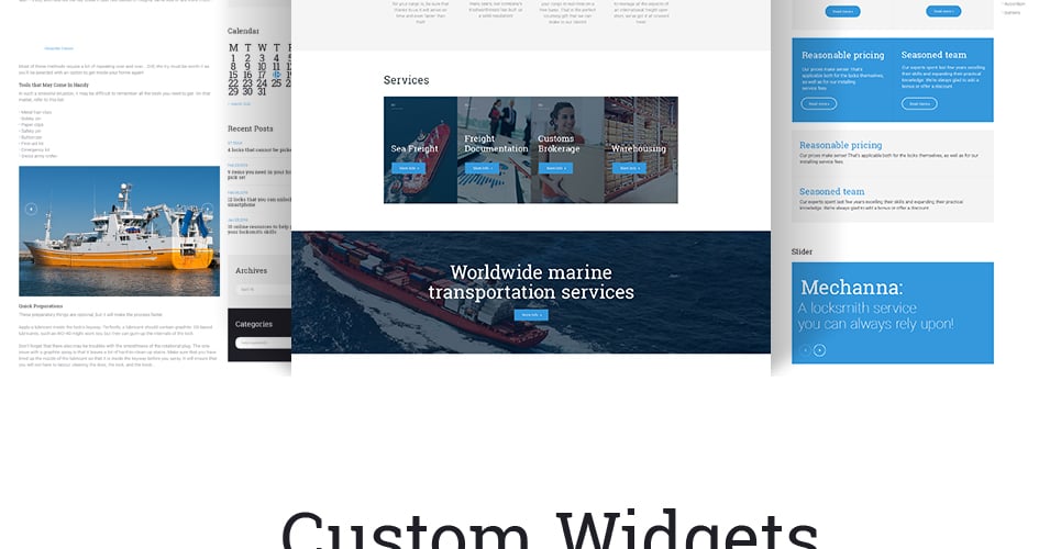 тема wordpress морское дело, транспорт и логистика