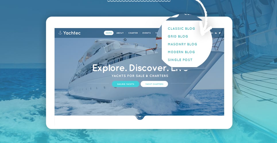 шаблон сайта yachtec