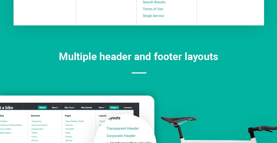 шаблон сайта велосипедного магазина
