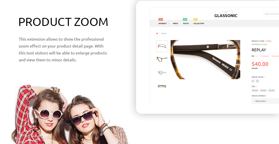 glassonic magento тема