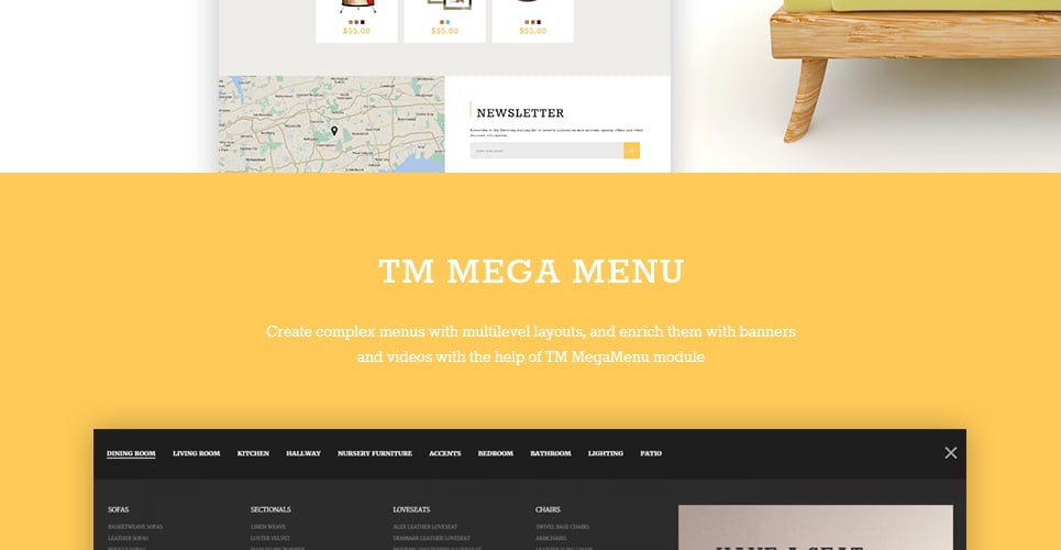 мебель отзывчивая тема prestashop